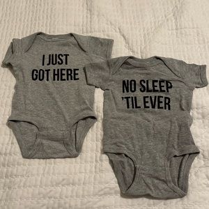 NWOT Pair of One Piece Bodysuit Size 6M